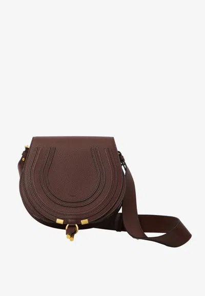 Chloé Marcie Saddle Crossbody Bag In Brown