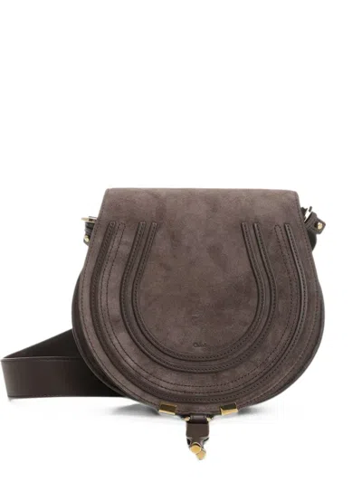 Chloé Marcie Saddle Leather Shoulder Bag In Brown