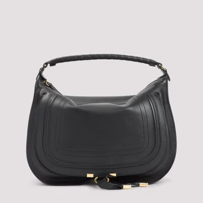 Chloé Marcie Medium Leather Shoulder Bag In Black