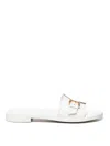 Chloé Marcie Buckle Detailed Slides In White