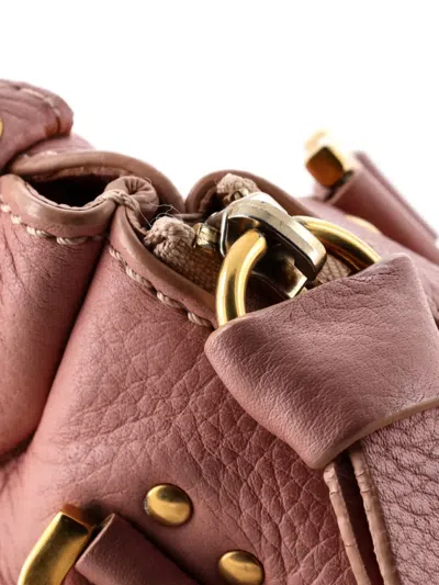 Pre-owned Chloé Marcie Satchel Leather Baby Crossbody Bag In Pink