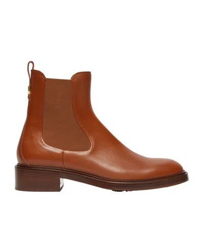 Chloé Marcie Leather Chelsea Ankle Booties In Clay Brown
