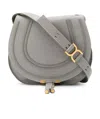 Chloé Marcie Grey Small Saddle Bag In Gray