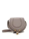 Chloé Marcie Mini Textured-leather Shoulder Bag In Grigio