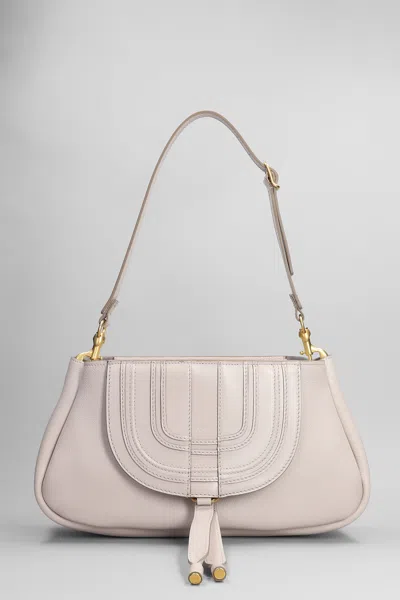 Chloé Marcie Shoulder Bag In Grey Leather In Gray