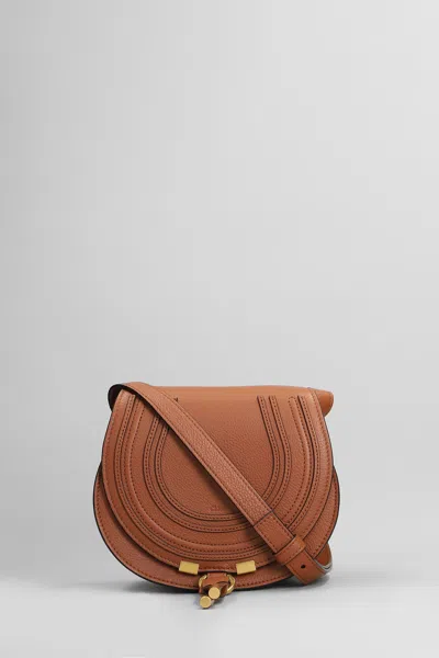 Chloé Marcie Shoulder Bag In Leather Color Leather In Brown