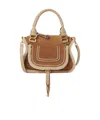 Chloé Marcie Small Leather And Shearling-trimmed Suede Shoulder Bag In Brown