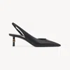 Chloé Marcie 50 Slingback Pumps With Pointed Toe And Signature Hardware In Black