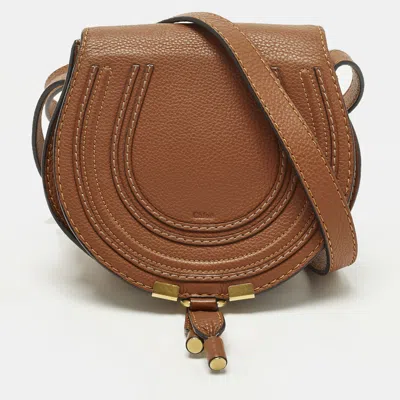 Pre-owned Chloé Marcie Small Brown Leather Shoulder Bag