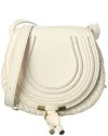 Chloé Marcie Small Crochet & Leather Bag In White