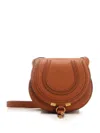 Chloé Marcie Small Saddle Bag In Leather Brown