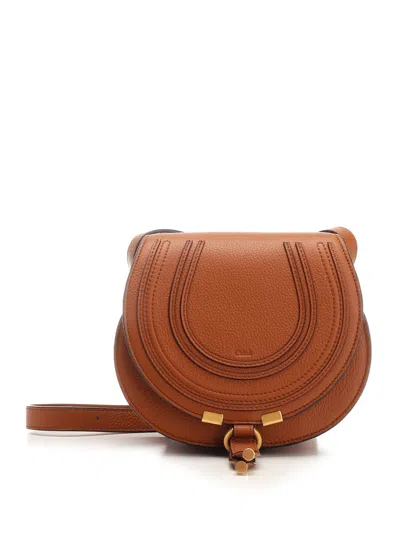 Chloé Marcie Small Leather Crossbody Bag In Brown
