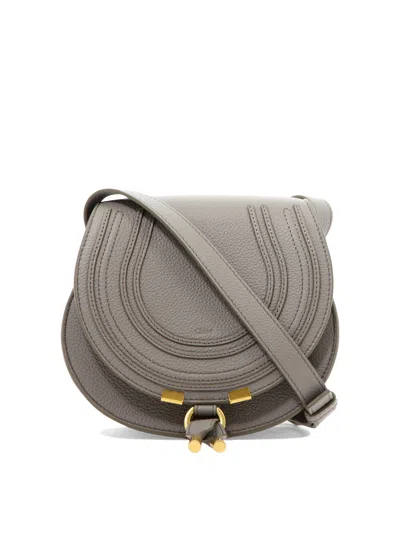 Chloé Small Marcie Saddle Bag In Grey