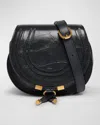 Chloé Marcie Small Crossbody Bag In Croc-embossed Calfskin In Black