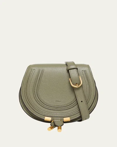 Chloé Marcie Small Crossbody Bag In Grained Calfskin In Aloe Green
