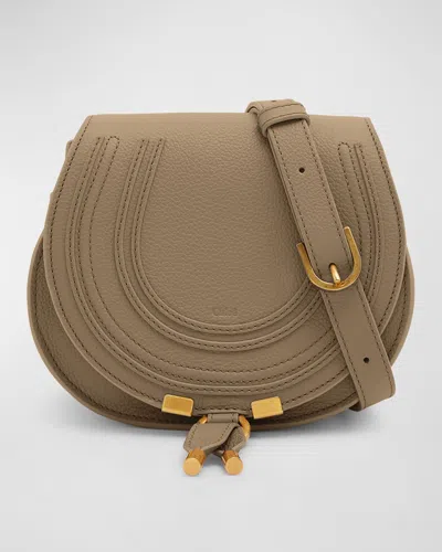 Chloé Marcie Small Crossbody Bag In Grained Calfskin In Boyish Brown