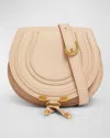 Chloé Marcie Small Crossbody Bag In Grained Calfskin In Cement Pink