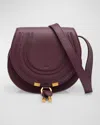 Chloé Marcie Small Crossbody Bag In Grained Calfskin In Dimness Purple