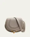 Chloé Marcie Small Crossbody Bag In Grained Calfskin In Gray