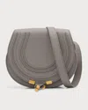 Chloé Marcie Small Crossbody Bag In Grained Calfskin In Gray