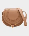 Chloé Marcie Small Crossbody Bag In Grained Calfskin In Light Tan