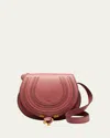 Chloé Marcie Small Crossbody Bag In Grained Calfskin In Pink