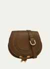 Chloé Marcie Small Crossbody Bag In Grained Leather In Brown