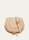 Chloé Marcie Small Crossbody Bag In Grained Leather In Neutral