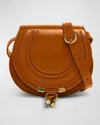 Chloé Marcie Small Crossbody Bag In Shiny Calfskin In Burgundy