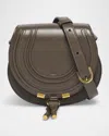 Chloé Marcie Small Crossbody Bag In Shiny Calfskin In Grey