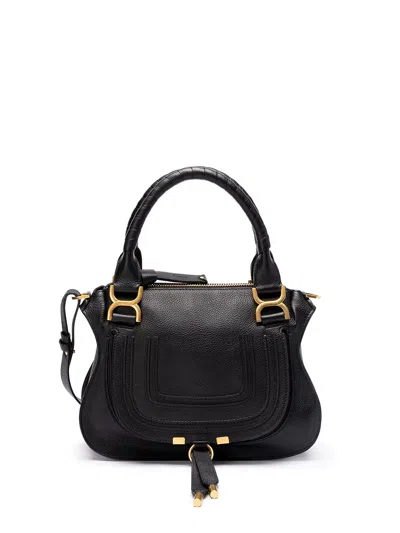 Chloé `marcie` Small `double Carry` Bag In Black  