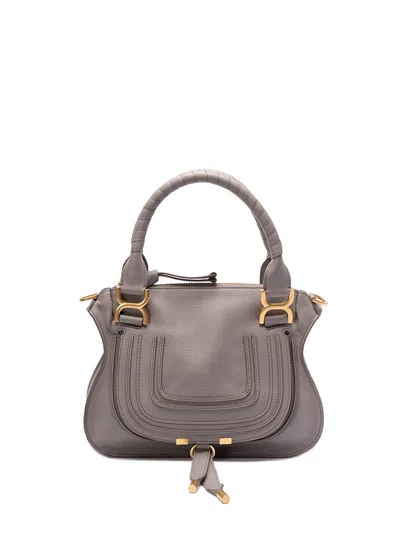 Chloé `marcie` Small `double Carry` Bag In Grey