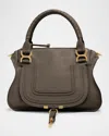 Chloé Marcie Small Double Carry Satchel Bag In Shiny Calfskin In Neutral