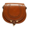 Chloé Marcie Small Glossy Leather Shoulder Bag In Brown