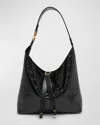 Chloé Marcie Small Hobo Bag In Croc-embossed Leather In Black