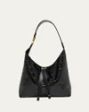 Chloé Marcie Small Hobo Bag In Croc-embossed Leather In Black