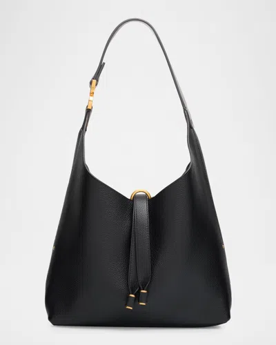Chloé Marcie Small Hobo Bag In Grained Calfskin In Black