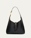 Chloé Marcie Small Hobo Bag In Grained Calfskin In Black