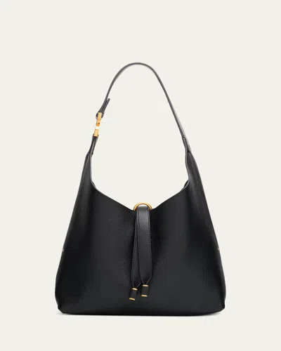 Chloé Marcie Small Hobo Bag In Grained Calfskin In Black