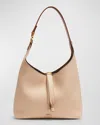 Chloé Marcie Small Hobo Bag In Grained Calfskin In Cement Pink