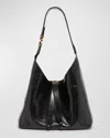 Chloé Marcie Small Hobo Bag In Shiny Calfskin In Black