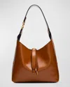 Chloé Marcie Small Hobo Bag In Shiny Calfskin In Clay Brown