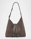Chloé Marcie Small Hobo Bag In Suede In Brown