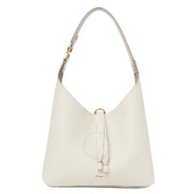 Chloé Chloe Marcie Small Hobo Leather Shoulder Bag In White