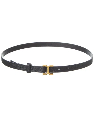 Chloé C-logo Leather Belt In Black