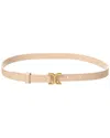 Chloé Marcie Grained Leather Skinny Belt In Pink