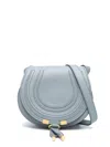 Chloé Black Leather Saddle Crossbody Bag For Women In Blue