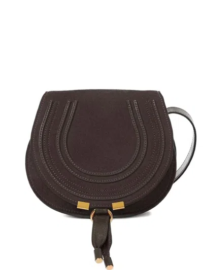 Chloé Marcie Small Leather Crossbody Bag In Brown