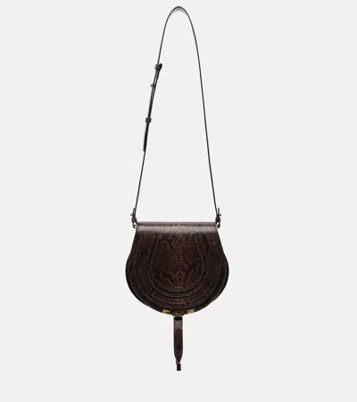 Chloé Marcie Small Leather Crossbody Bag In Brown