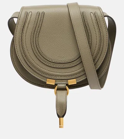 Chloé Marcie Small Leather Crossbody Bag In Green